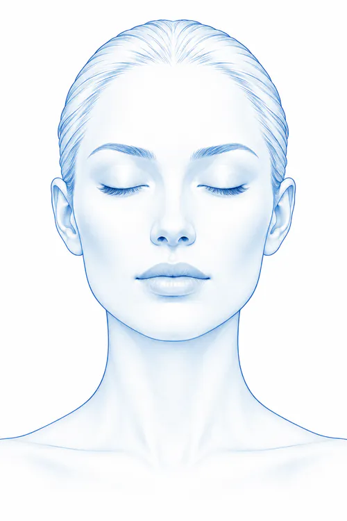 Illustrative face guide with selectable EXION treatment areas, Square Mile Clinic